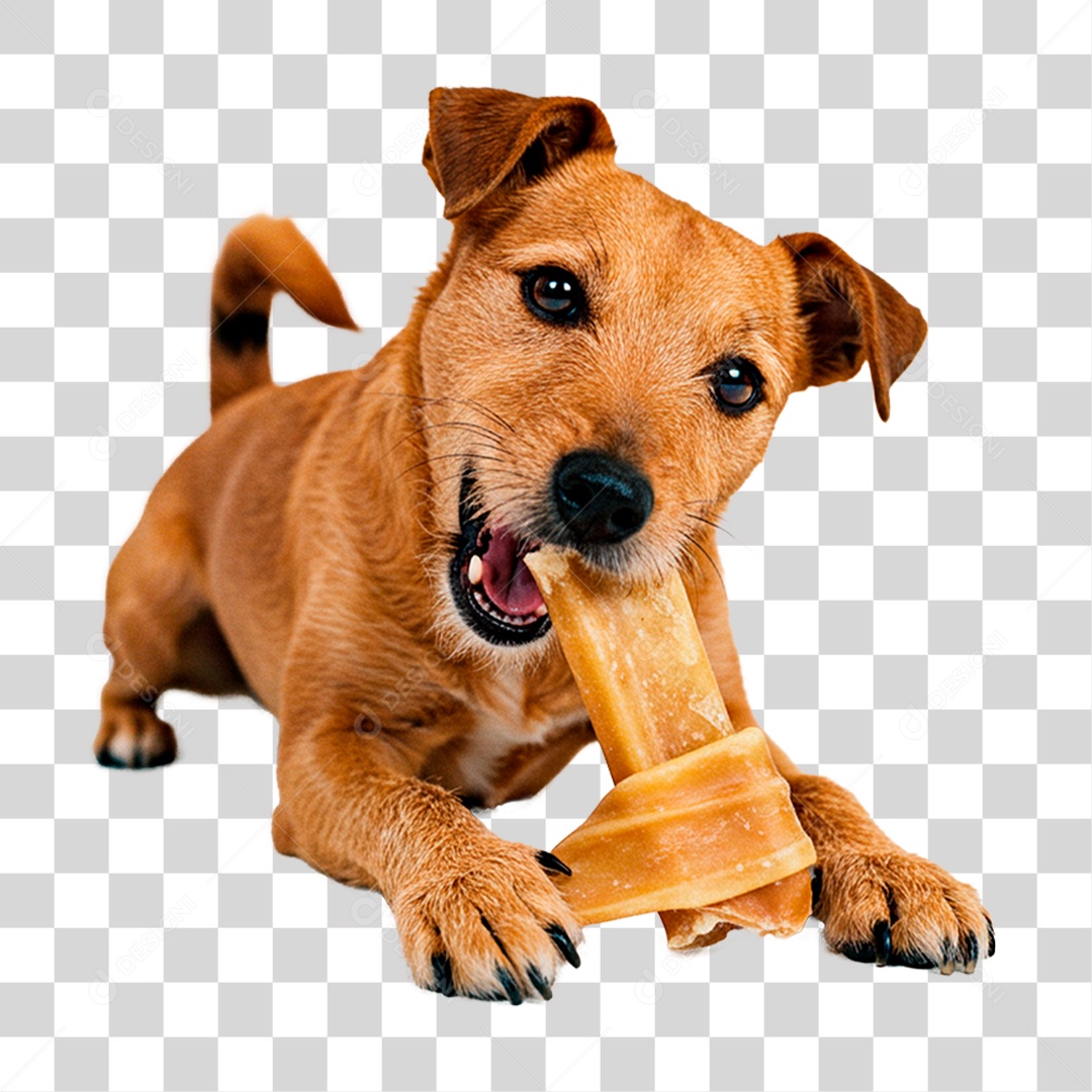 Cachorro com Osso PNG Transparente
