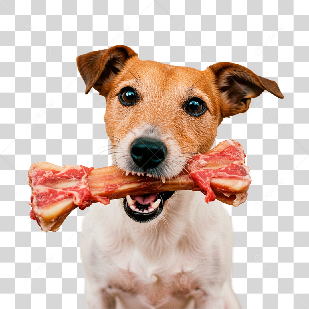 Cachorro com Osso PNG Transparente