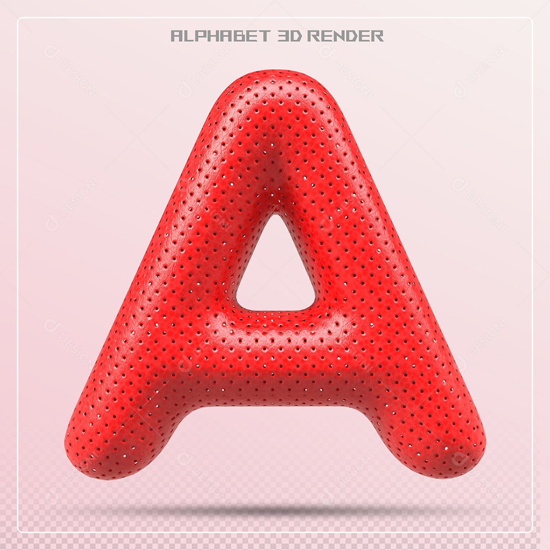 Balão Vermelho Letra A Maiúscula Elemento 3D Para Composição PSD