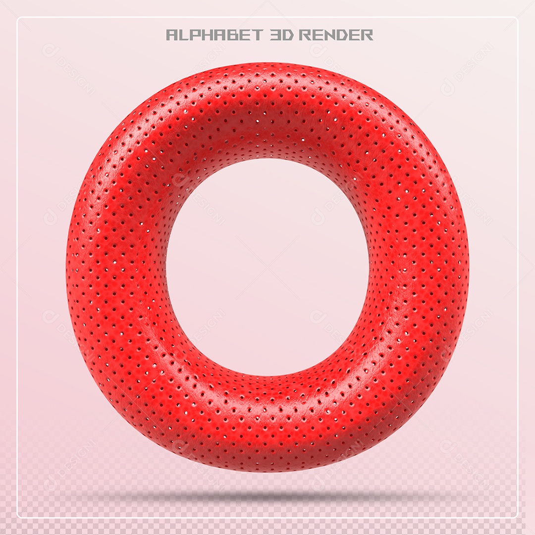 Balão Vermelho Letra O Maiúscula Elemento 3D Para Composição PSD