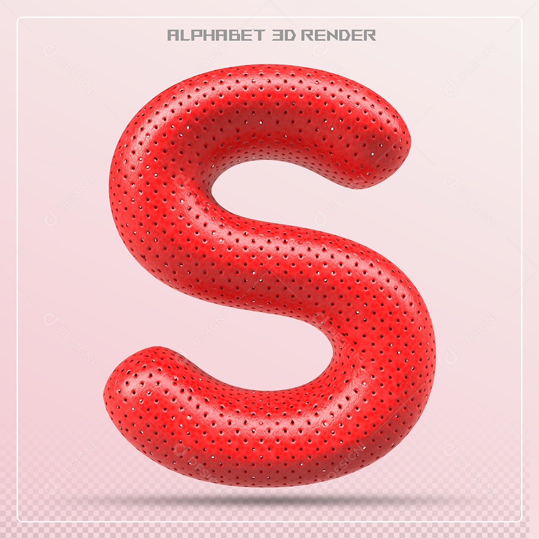 Balão Vermelho Letra S Maiúscula Elemento 3D Para Composição PSD