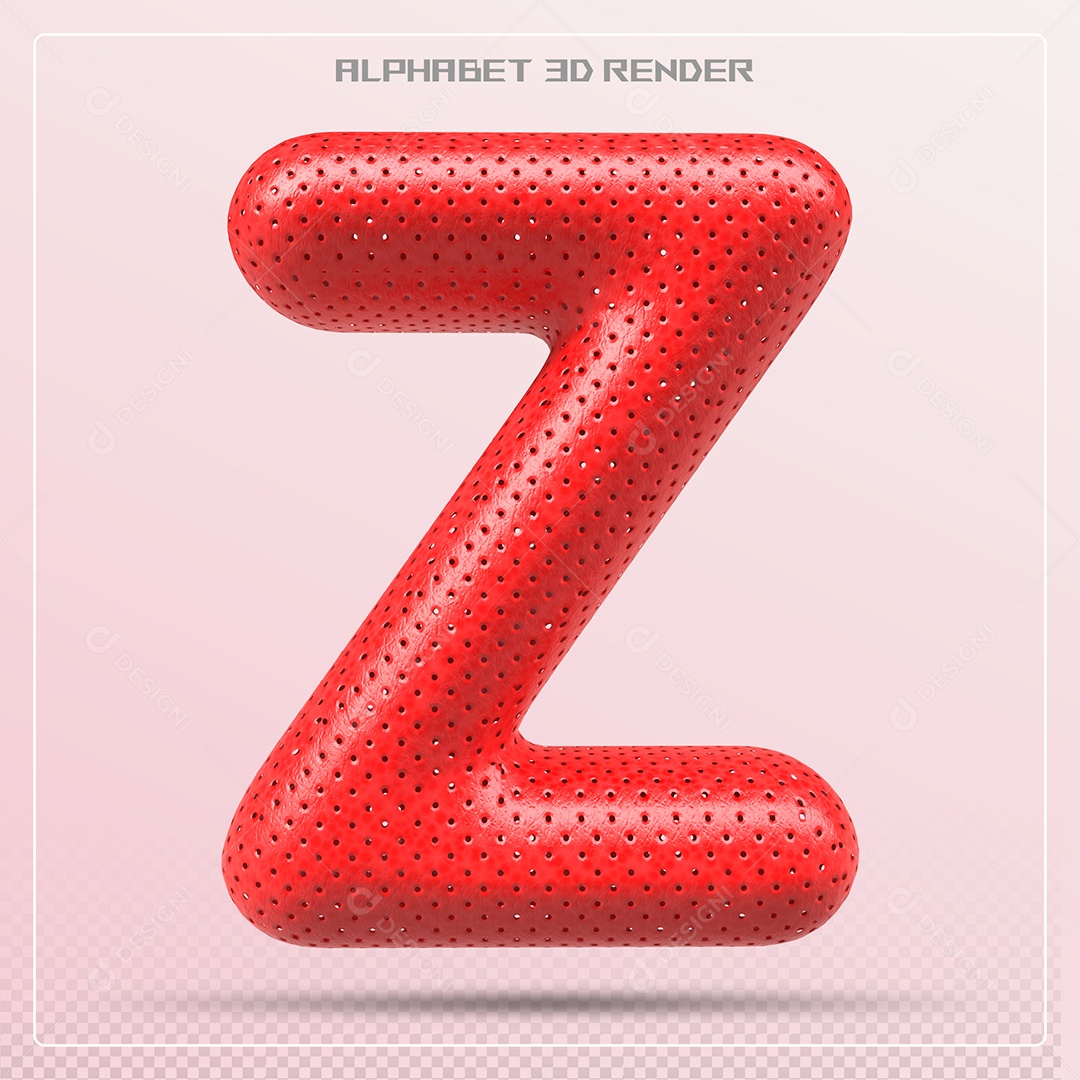 Balão Vermelho Letra Z Maiúscula Elemento 3D Para Composição PSD
