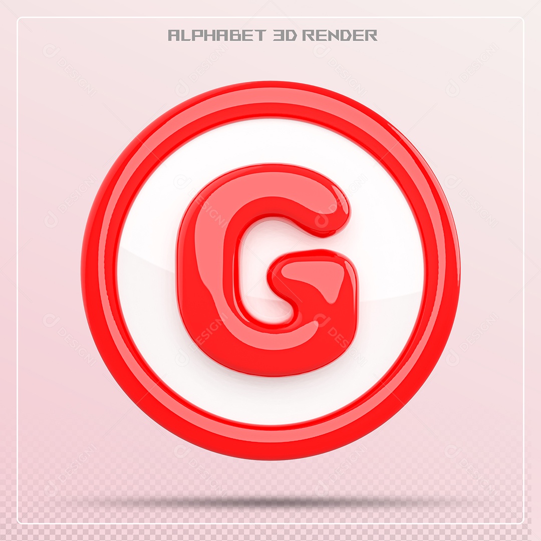 Letra G Maiúscula Vermelha Elemento 3D Para Composição PSD