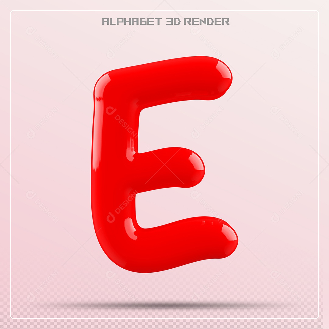 Letra Vermelha E Maiúscula Elemento 3D Para Composição PSD