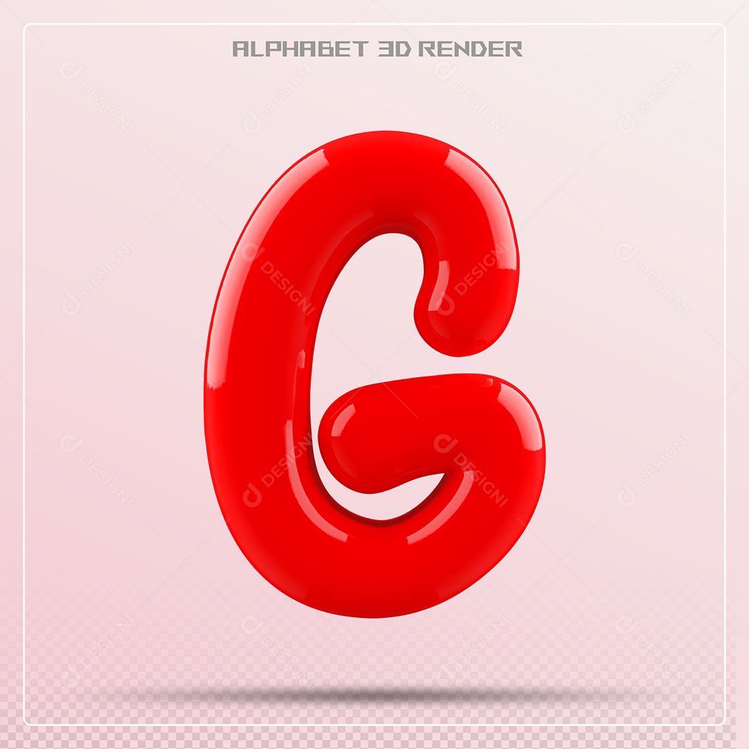 Letra Vermelha G Maiúscula Elemento 3D Para Composição PSD