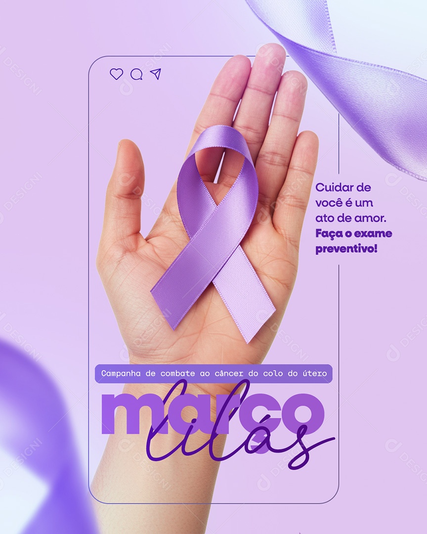 Março Lilás Mês de Conscientização Social Media PSD Editável