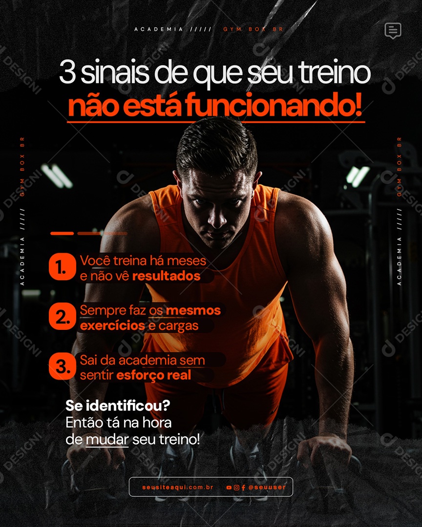 Academia Personal Treiner Social Media PSD Editável