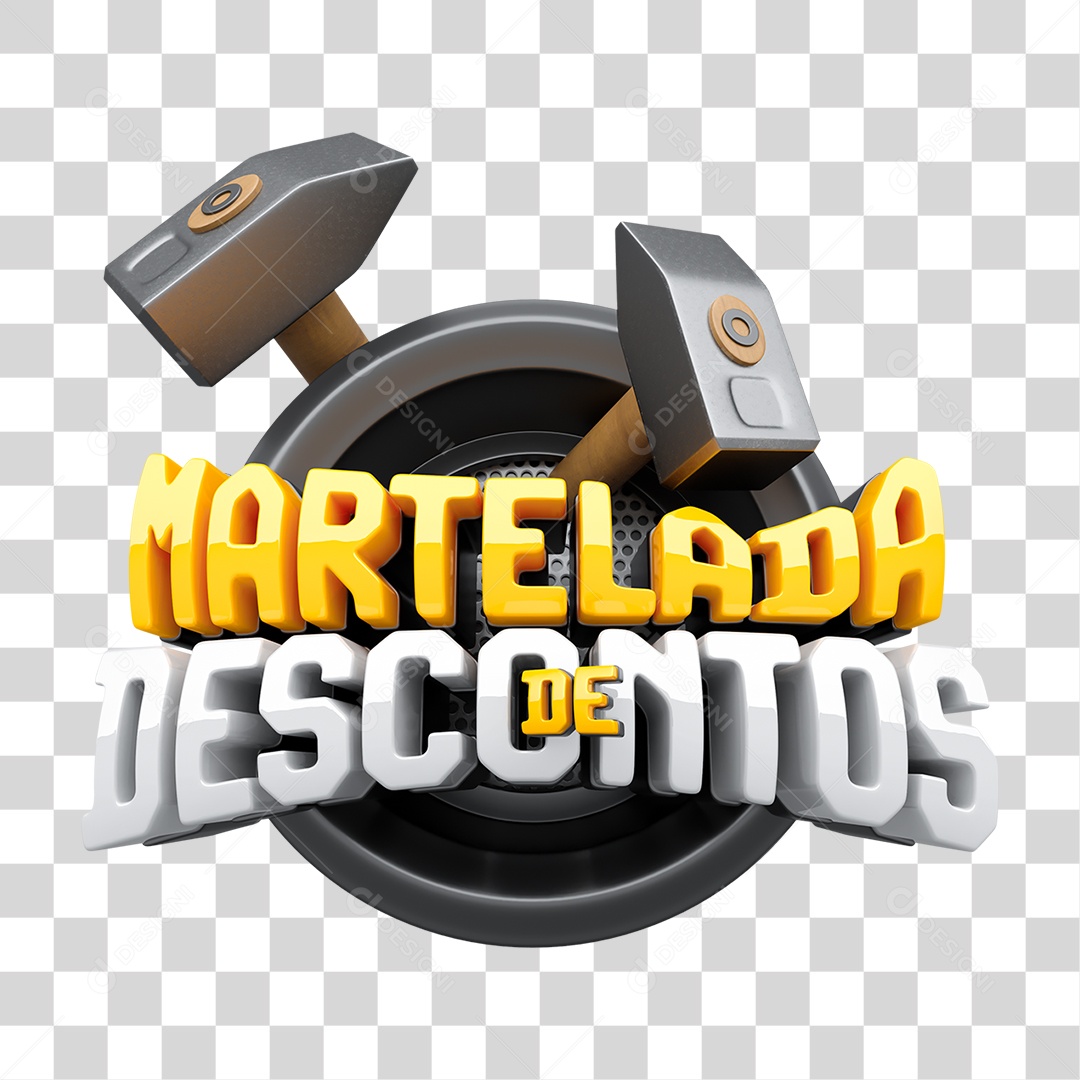 Selo 3D Martelada de Descontos PNG Transparente