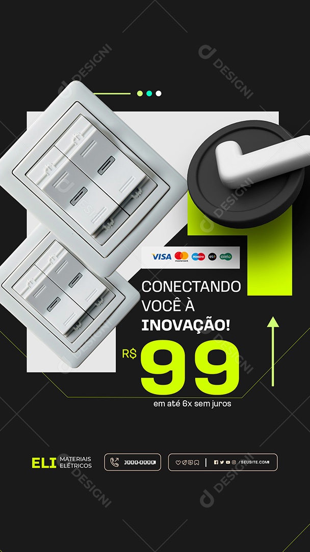 Story Materiasi Eletricos Conectando Você à Inovação Social Media PSD Editável