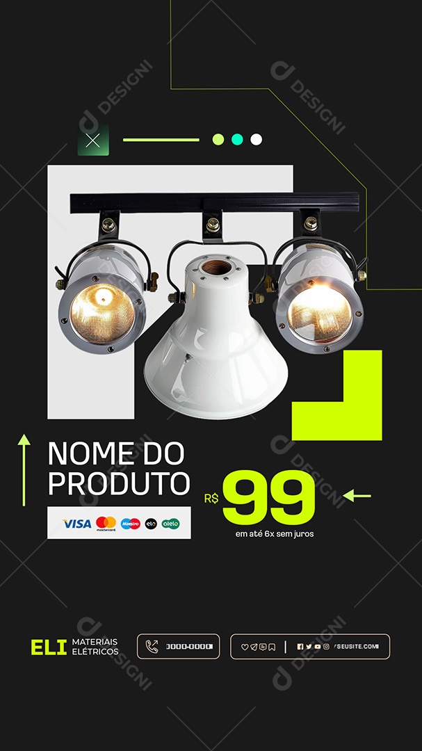 Story Materiasi Eletricos Social Media PSD Editável