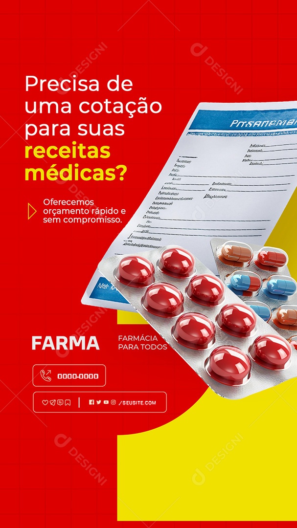 Story Farmácia Receitas Médicas Social Media PSD Editável