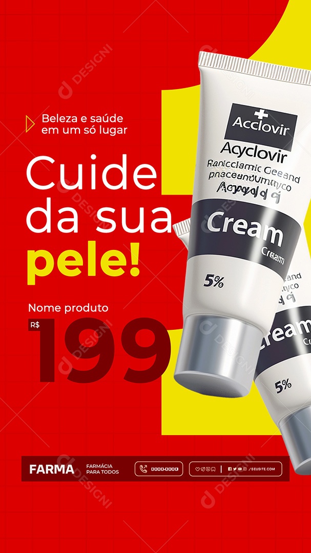 Story Farmácia Cuide da Sua Pele Social Media PSD Editável