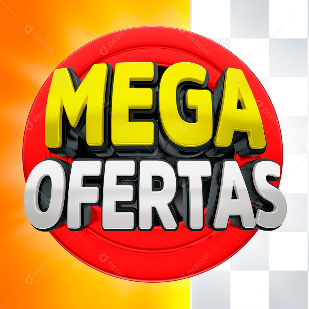 Selo 3D Para Composição Mega Ofertas PSD