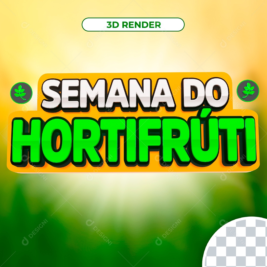 Selo 3D Para Composição Semana do Hortifruti PSD