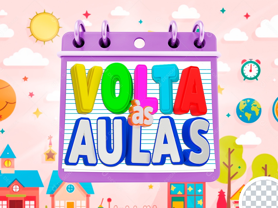 Selo 3d Varejo Volta às Aulas Para Composição PSD