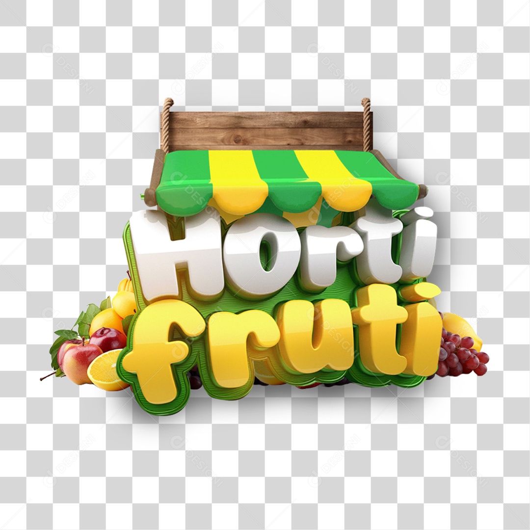 Selo 3D Hortifruti PNG Transparente