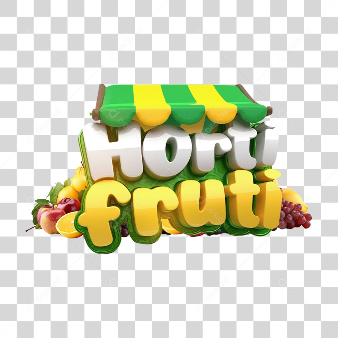 Selo 3D Hortifruti PNG Transparente