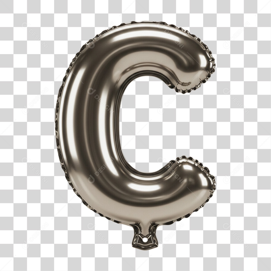 Alfabeto Letra C em Balão de Ar PNG Transparente