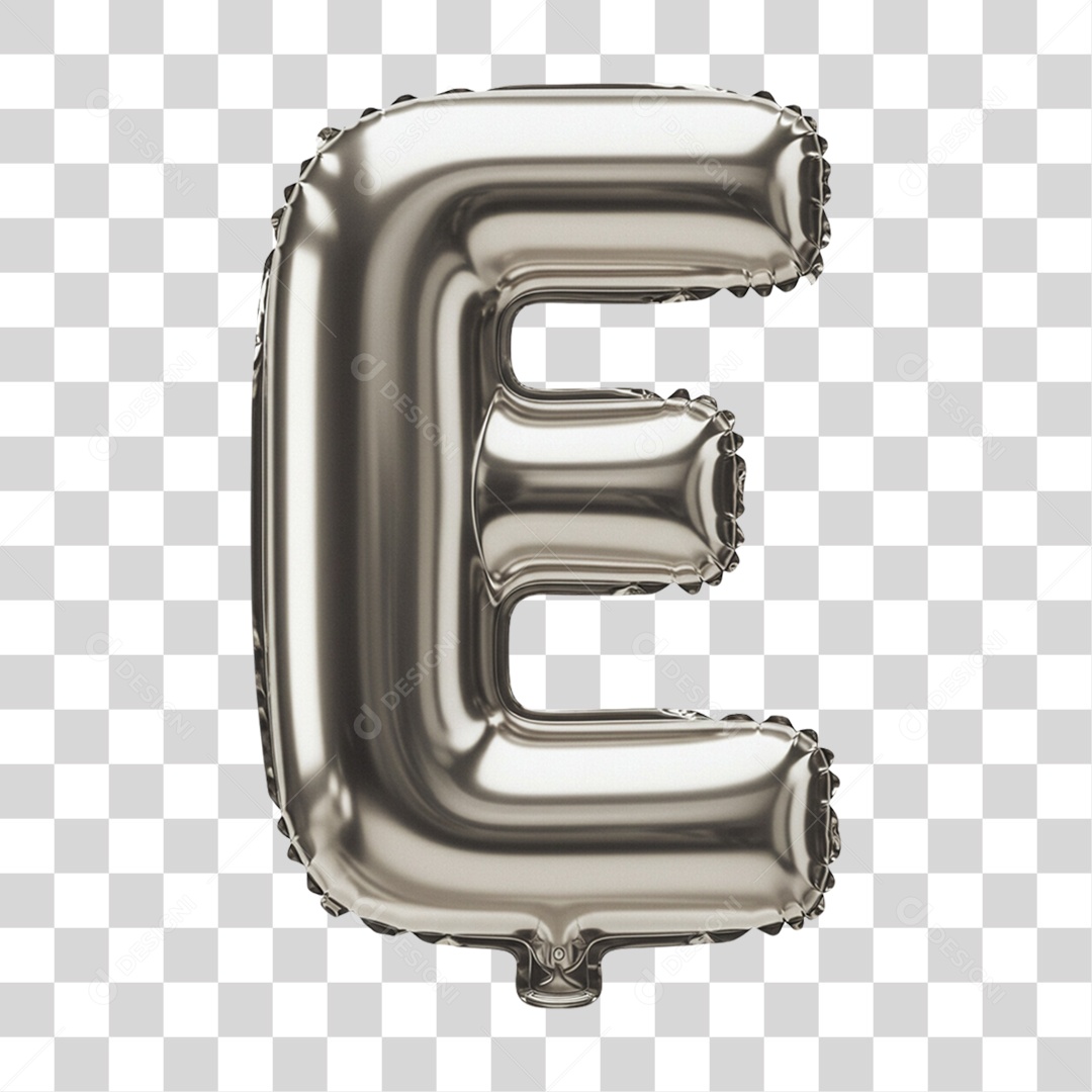 Alfabeto Letra E em Balão de Ar PNG Transparente