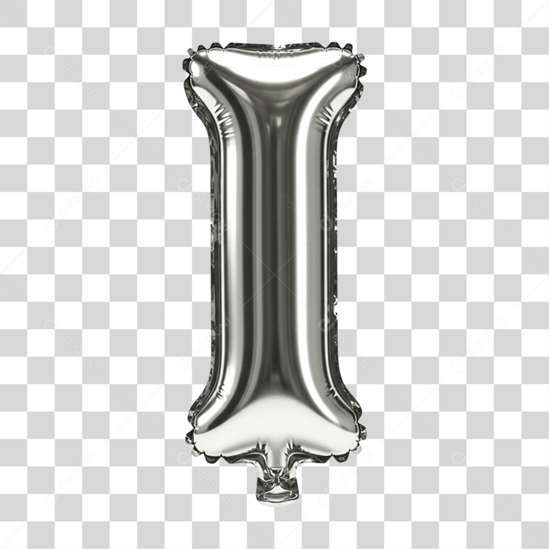 Alfabeto Letra I em Balão de Ar PNG Transparente