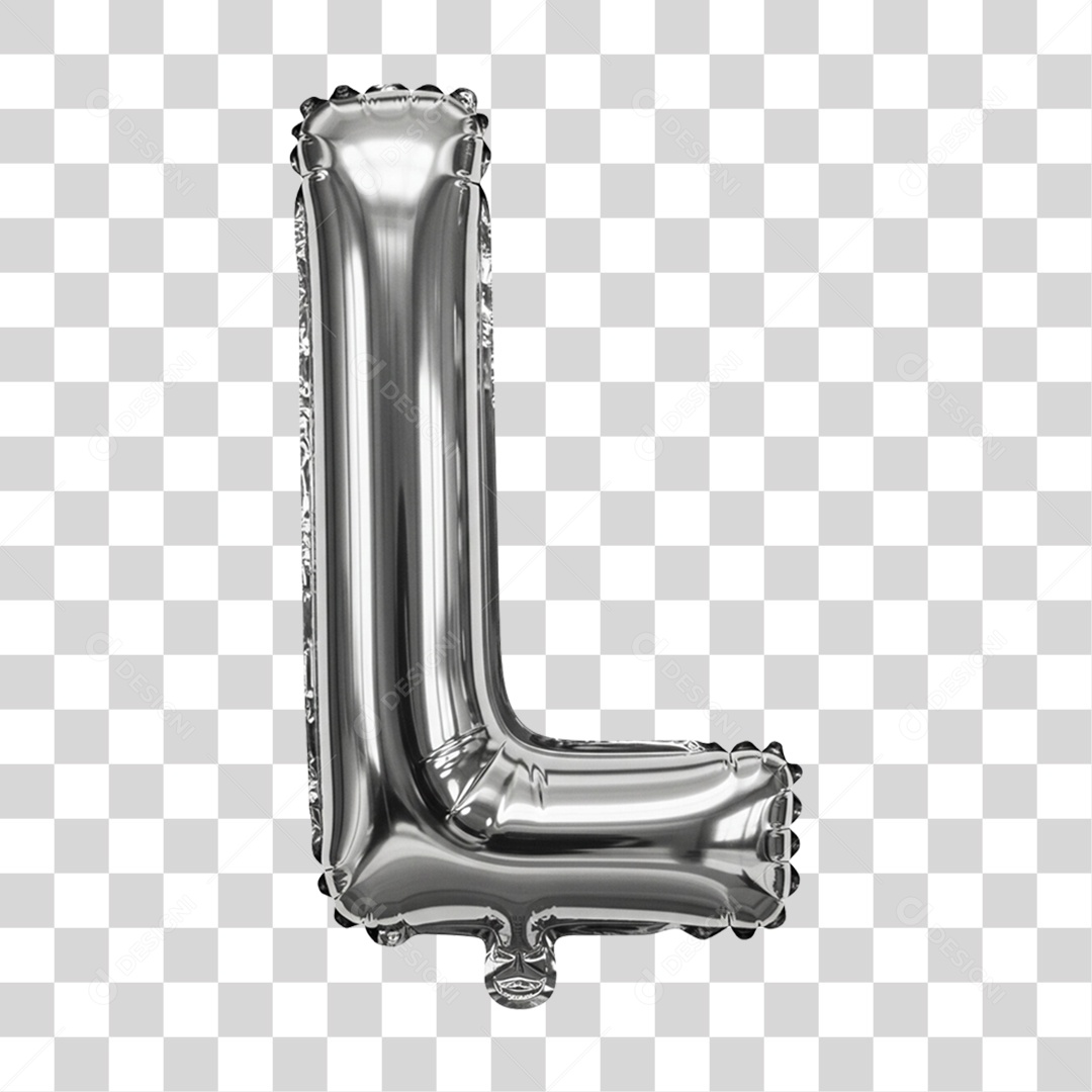 Alfabeto Letra L em Balão de Ar PNG Transparente