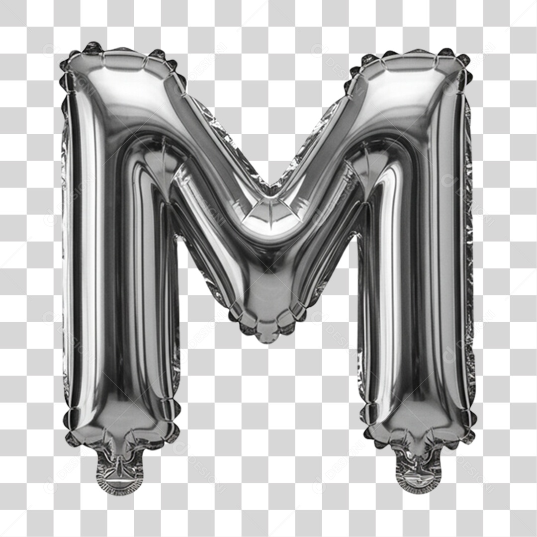 Alfabeto Letra M em Balão de Ar PNG Transparente