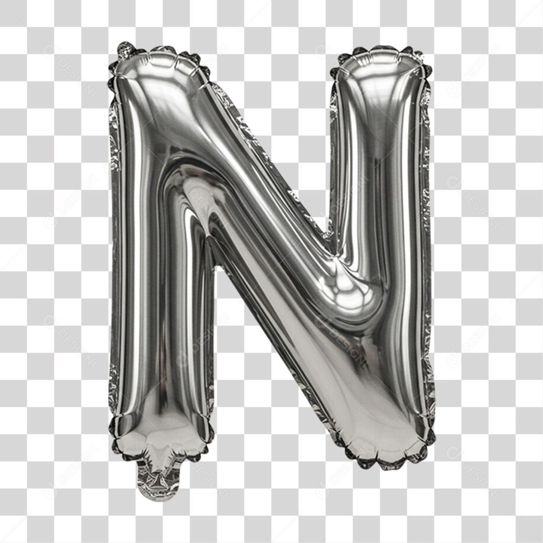 Alfabeto Letra N em Balão de Ar PNG Transparente