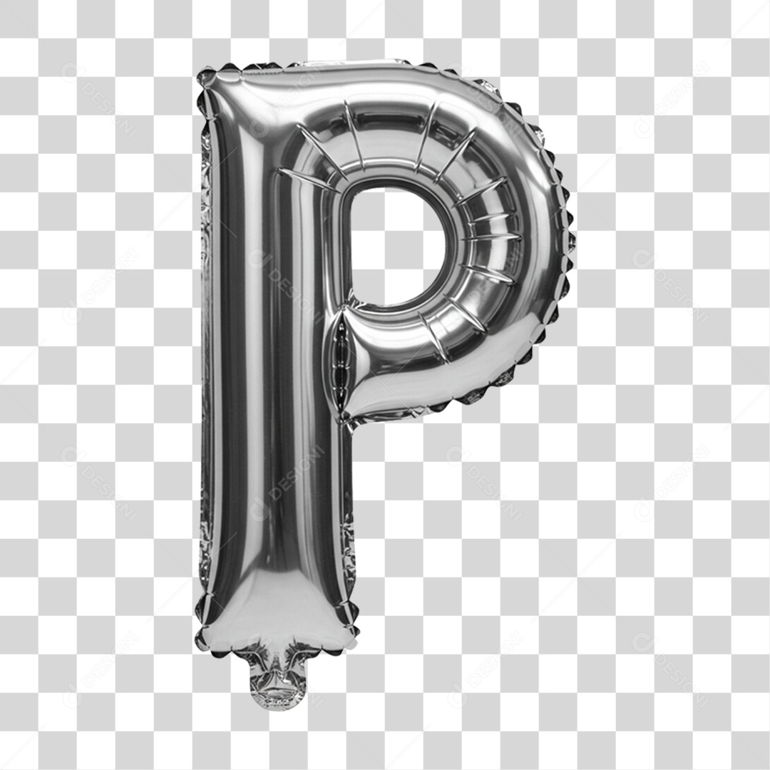 Alfabeto Letra P em Balão de Ar PNG Transparente