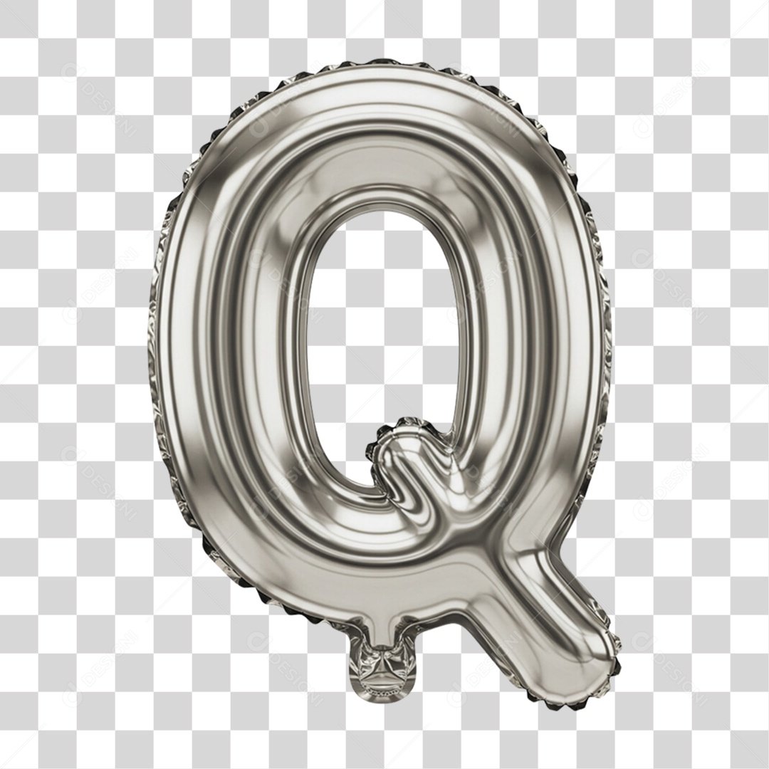 Alfabeto Letra Q em Balão de Ar PNG Transparente