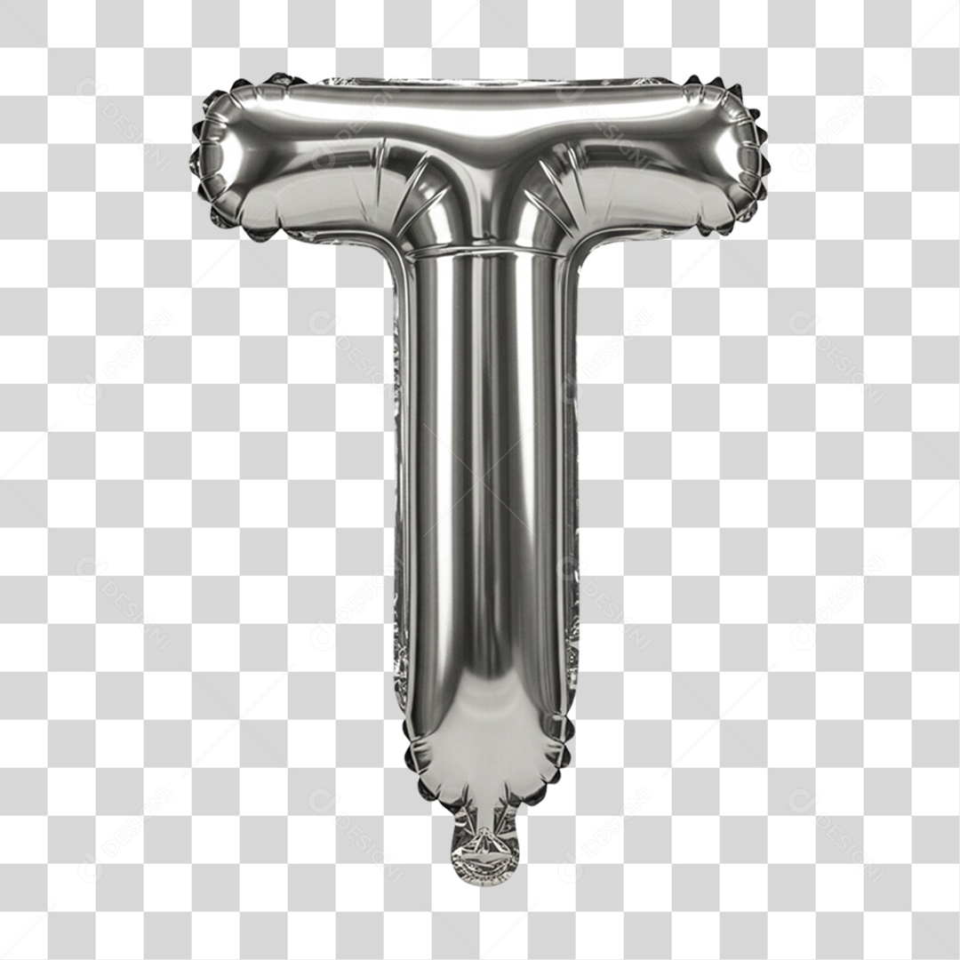 Alfabeto Letra T em Balão de Ar PNG Transparente