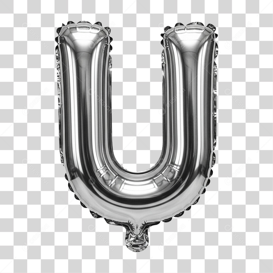 Alfabeto Letra U em Balão de Ar PNG Transparente