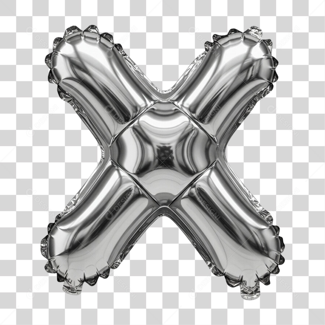Alfabeto Letra X em Balão de Ar PNG Transparente