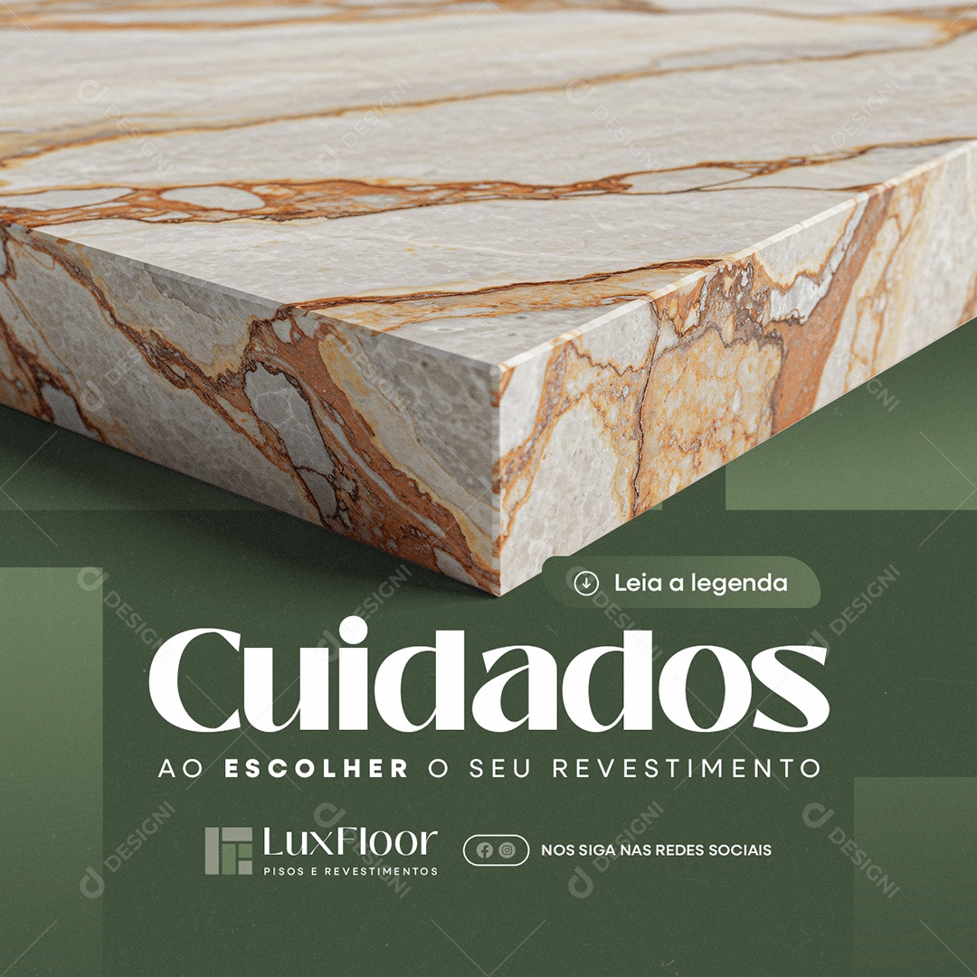 Pisos Revestimentos Cuidados ao Escolher o Seu Revestimento Social Media PSD Editável