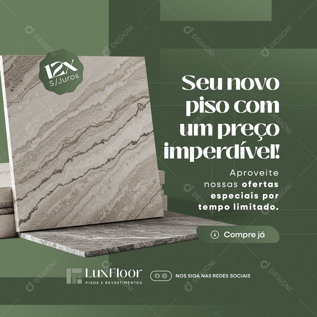 Pisos Revestimentos Seu Novo Piso Social Media PSD Editável