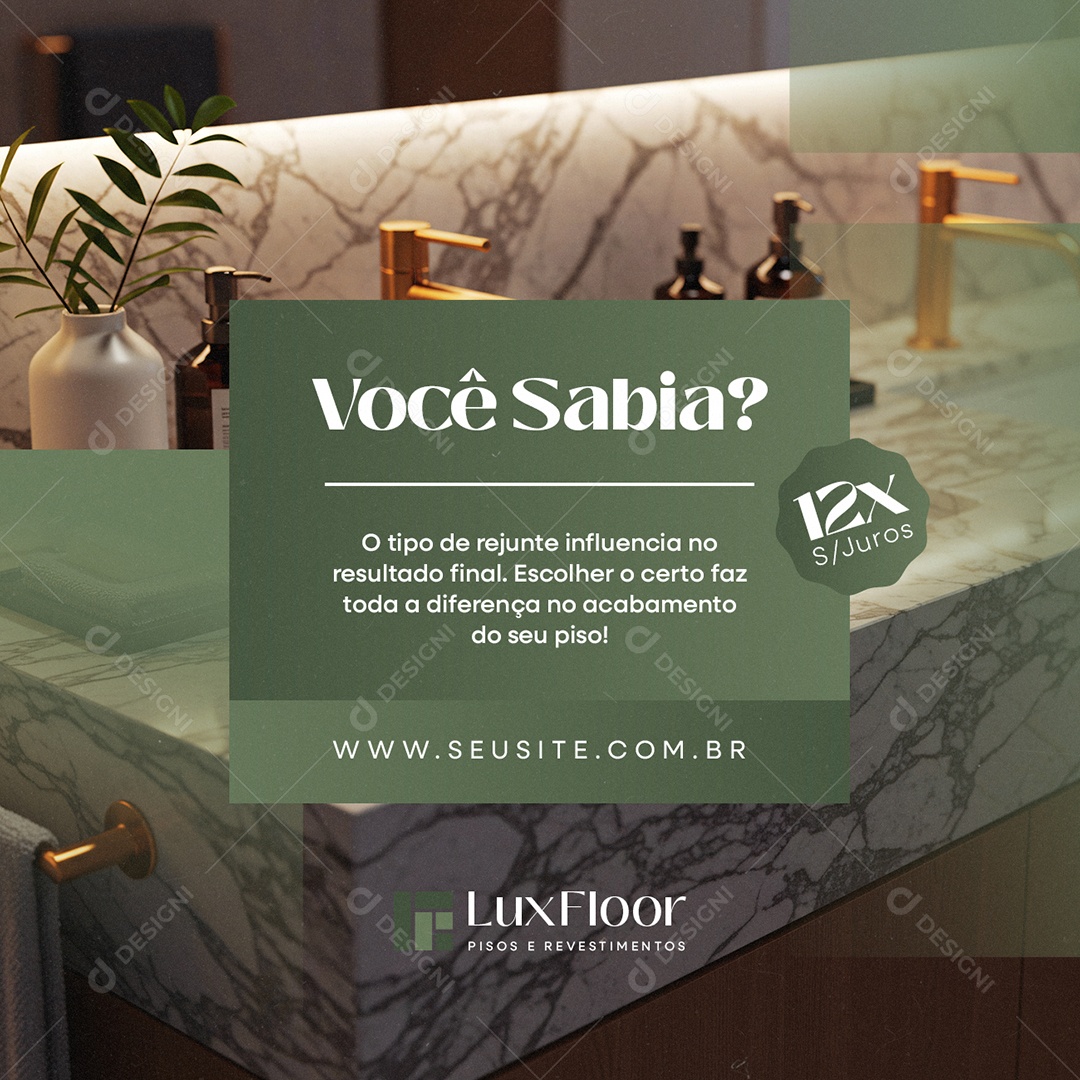 Pisos Revestimentos Você Sabia Social Media PSD Editável