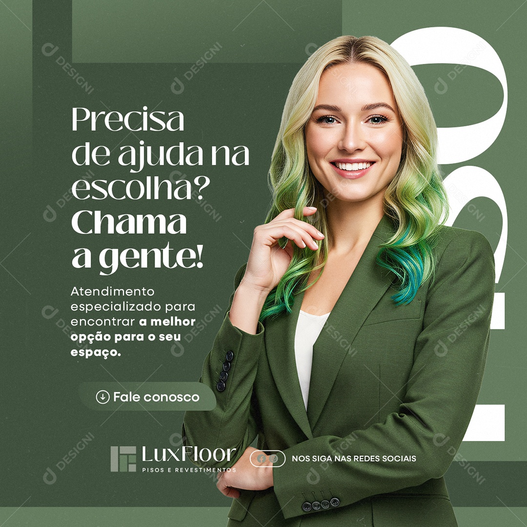 Pisos Revestimentos Precisa de Ajuda na Escolha Social Media PSD Editável