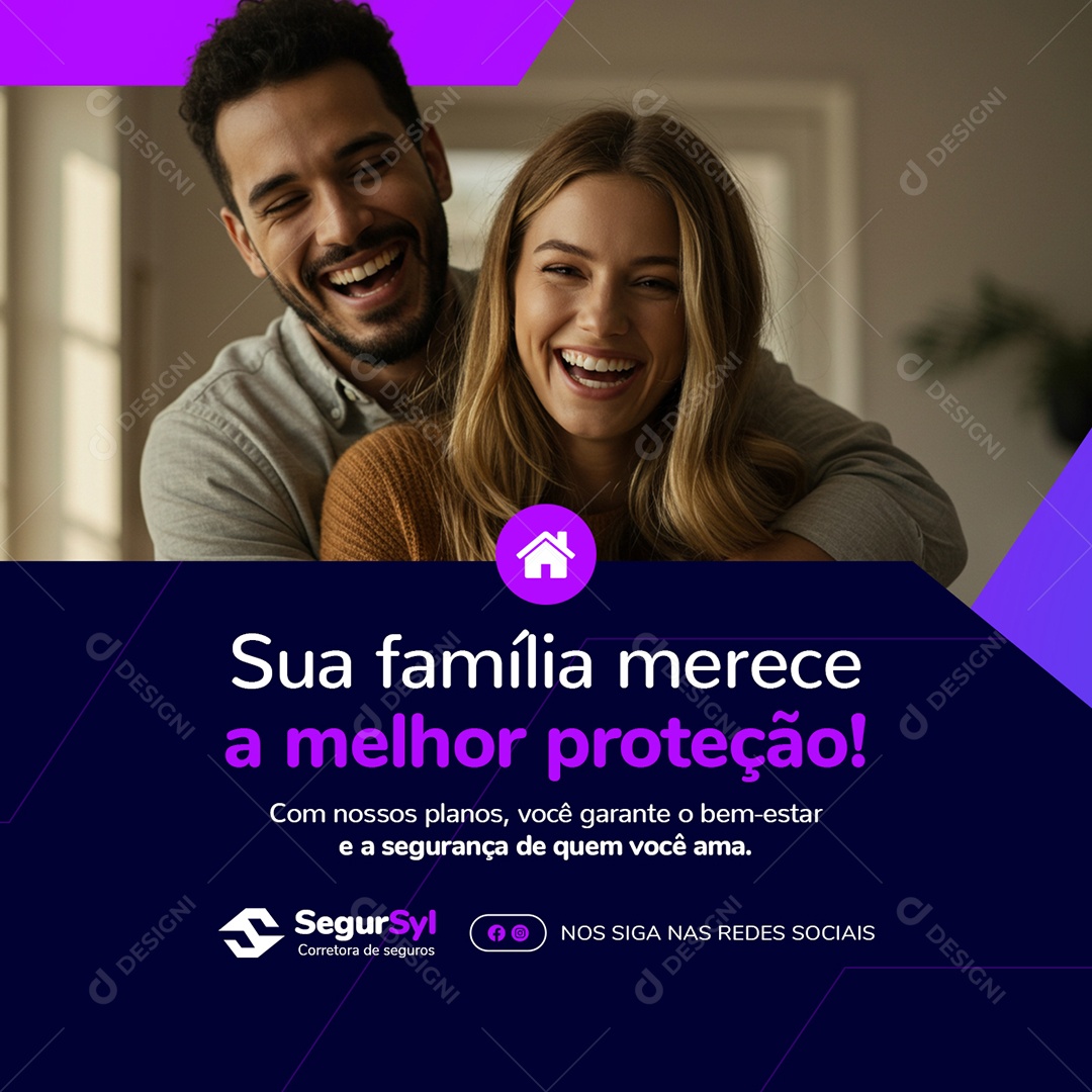 Seguradora Sua Família Merece a Melhor Proteção Social Media PSD Editável
