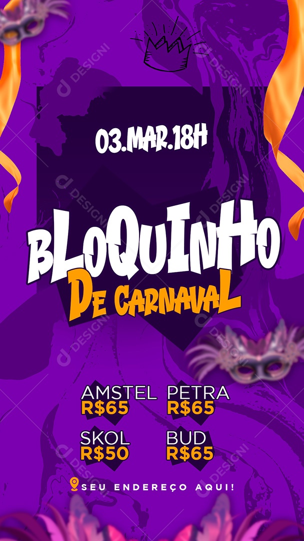 Story Bloquinho De Carnaval Social Media PSD Editável