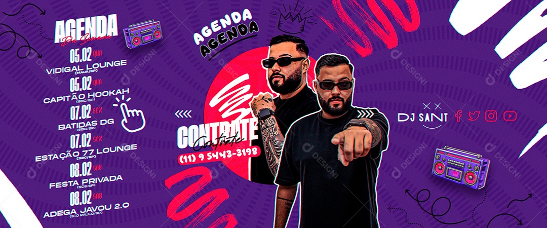 Banner Agenda Shows Social Media PSD Editável