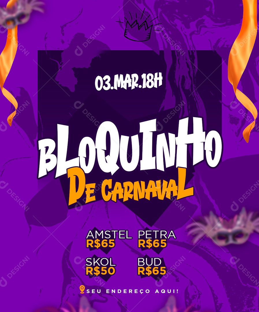 Show Bloquinho de Carnaval Social Media PSD Editável