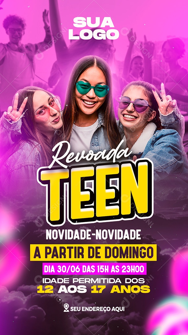 Story Festa Revoada Teen Social Media PSD Editável