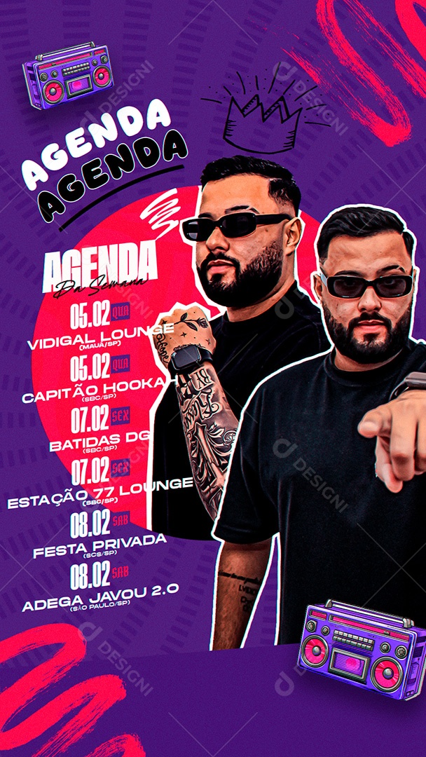 Story Show Agenda Social Media PSD Editável