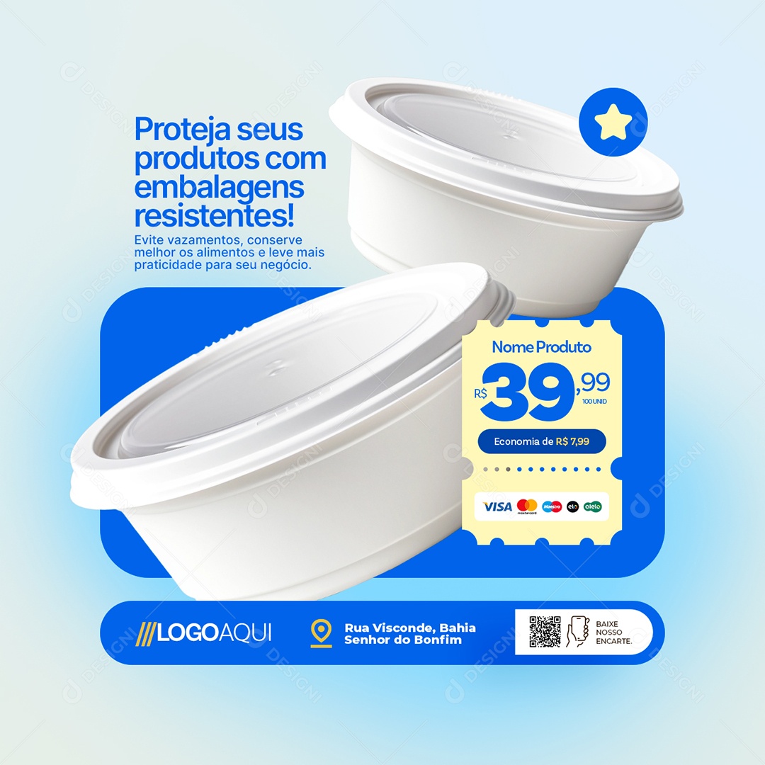 Proteja seus Produtos com Embalagens Resistentes Social Media PSD Editável