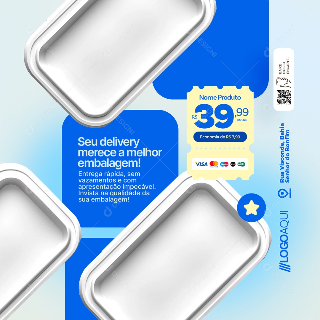 Embalagens Seu Delivery Merece a Melhor Embalagem Social Media PSD Editável