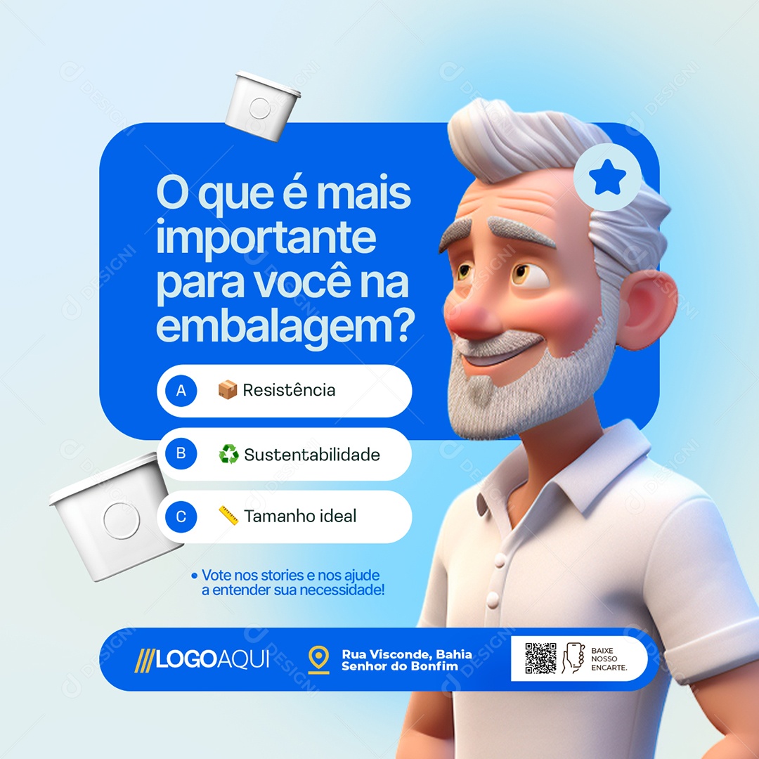 Embalagens O Que é Mais Importante Social Media PSD Editável