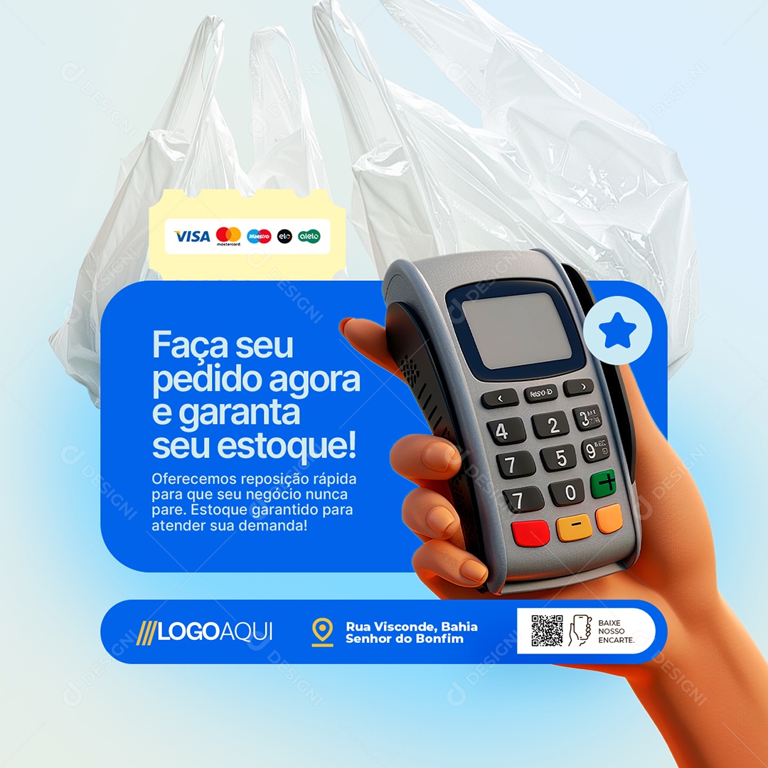 Embalagens Faça seu Pedido Agora Social Media PSD Editável