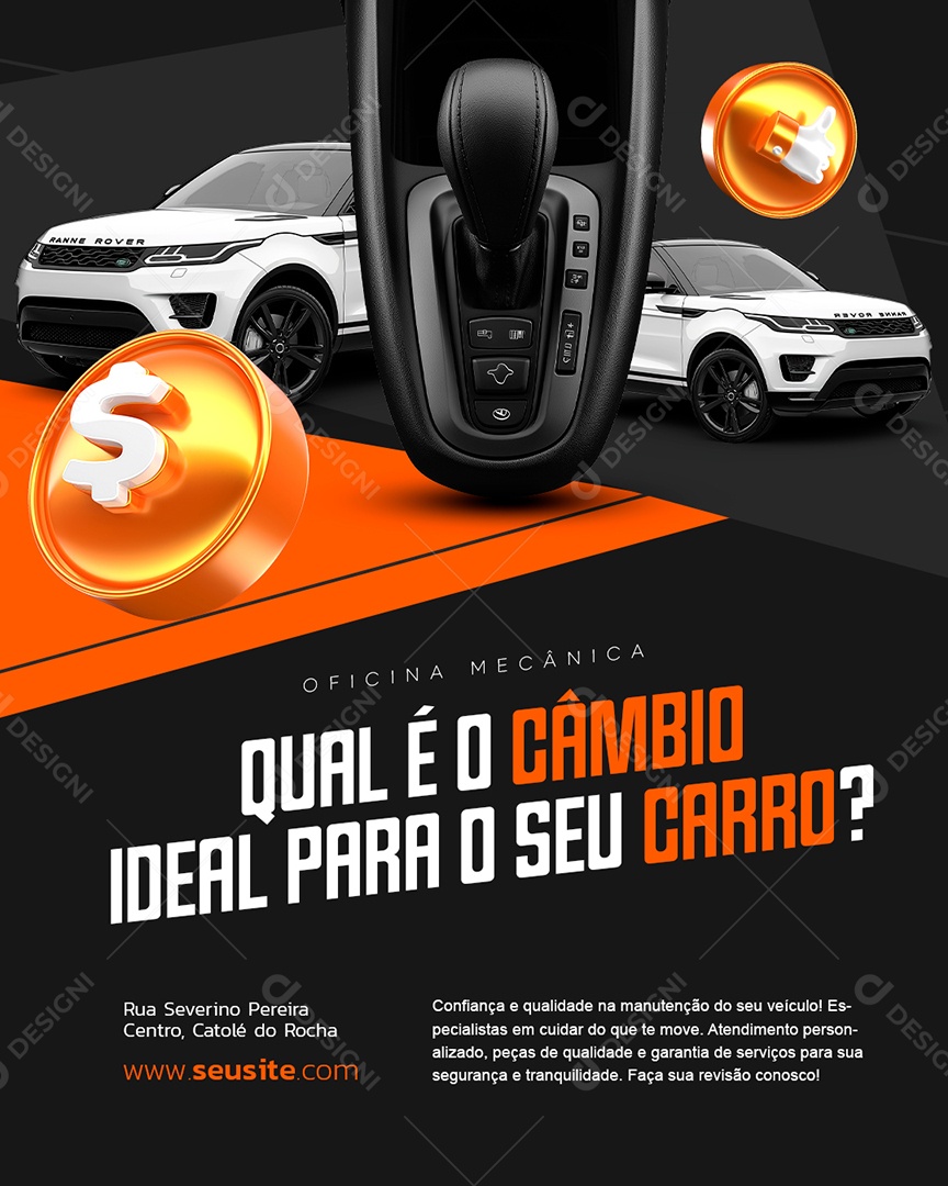 Oficina Mecânica Qual é o Câmbio Idela Para o Seu Carro Social Media PSD Editável
