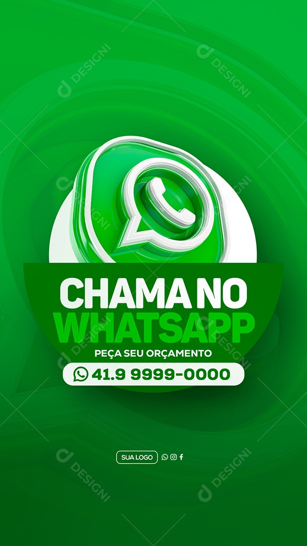 Chama no Whatzapp Faça um Orçamento Social Media PSD Editável