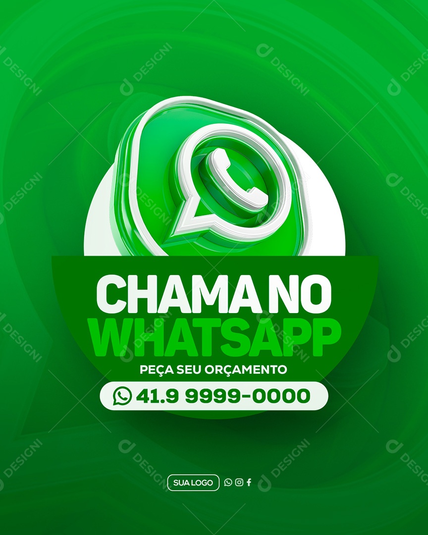 Chama no Whatzapp Faça um Orçamento Social Media PSD Editável