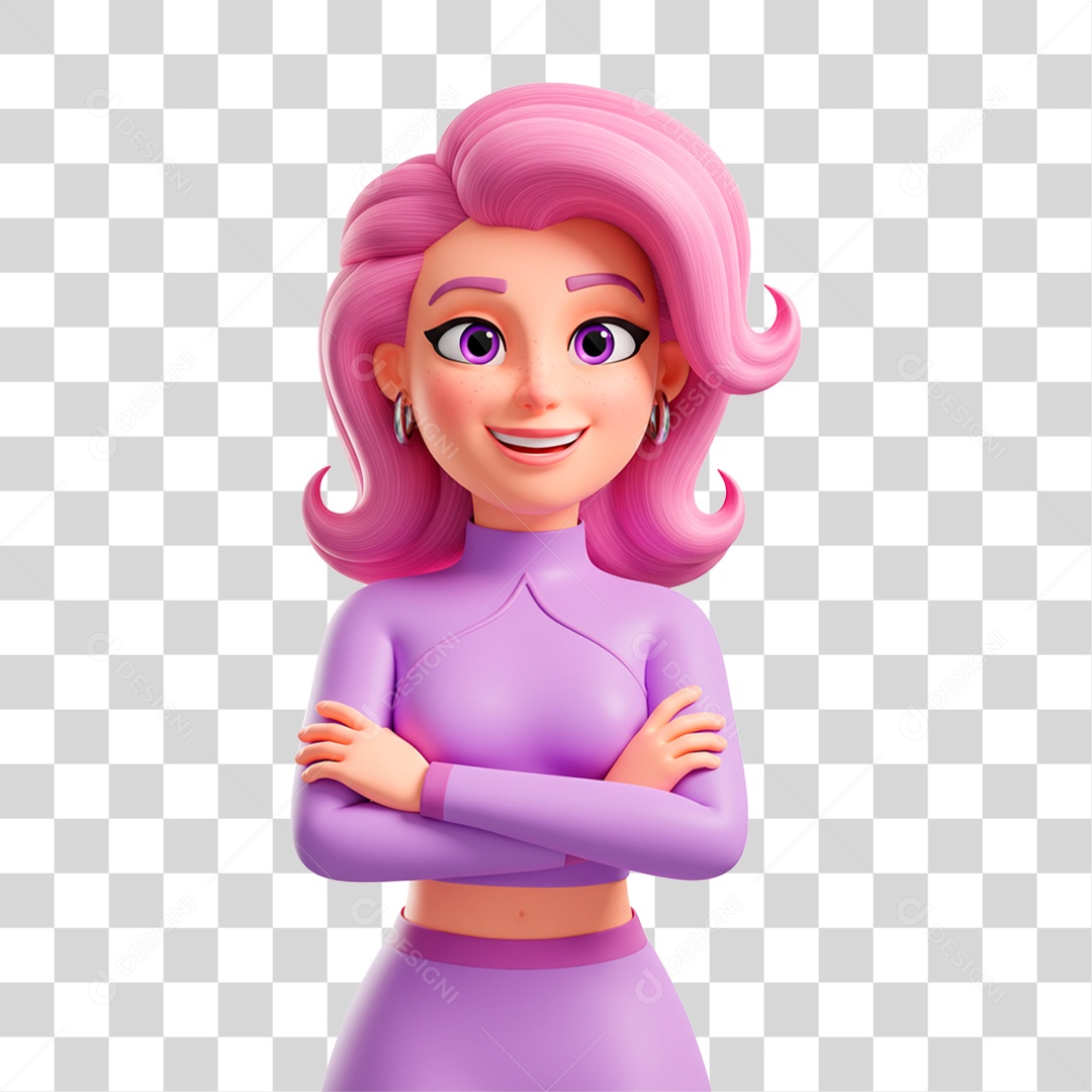 Personagem Mulher Outubro Rosa PNG Transparente